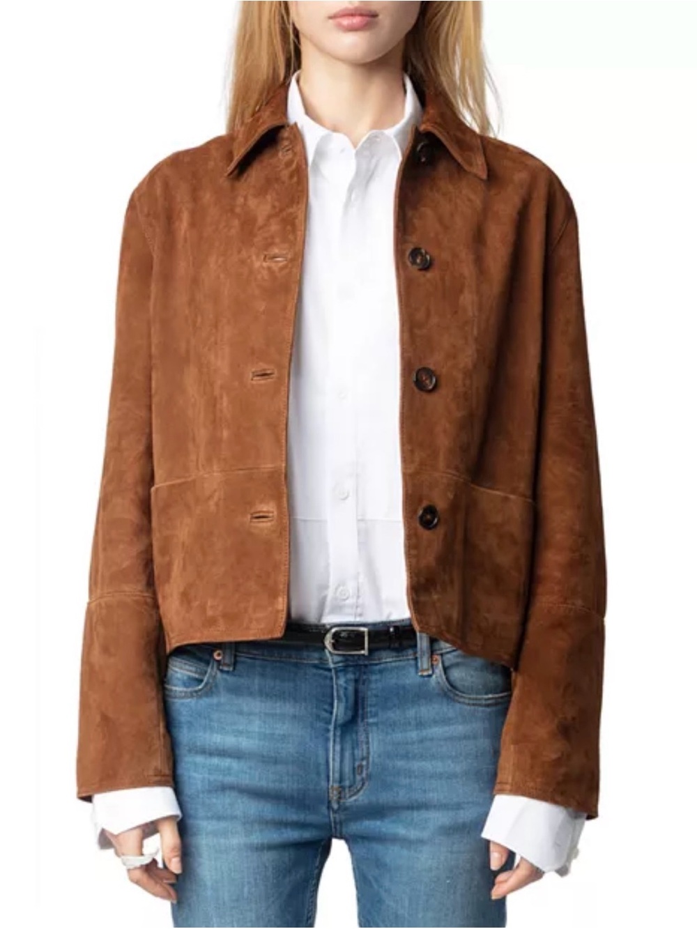 Zadig & Voltaire Lessa Cognac Suede Jacket